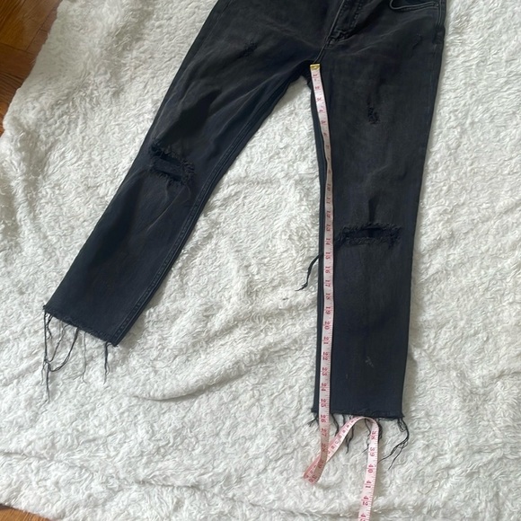 Boyish Black Distressed Jeans with Frayed Hem - Picture 11 of 15